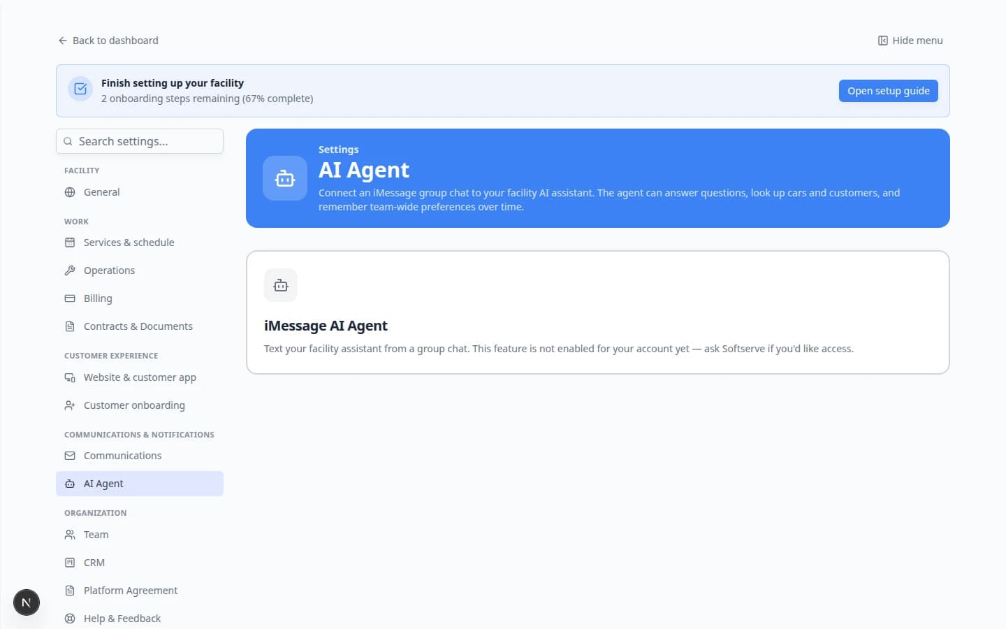 Linked iMessage groups for the facility assistant