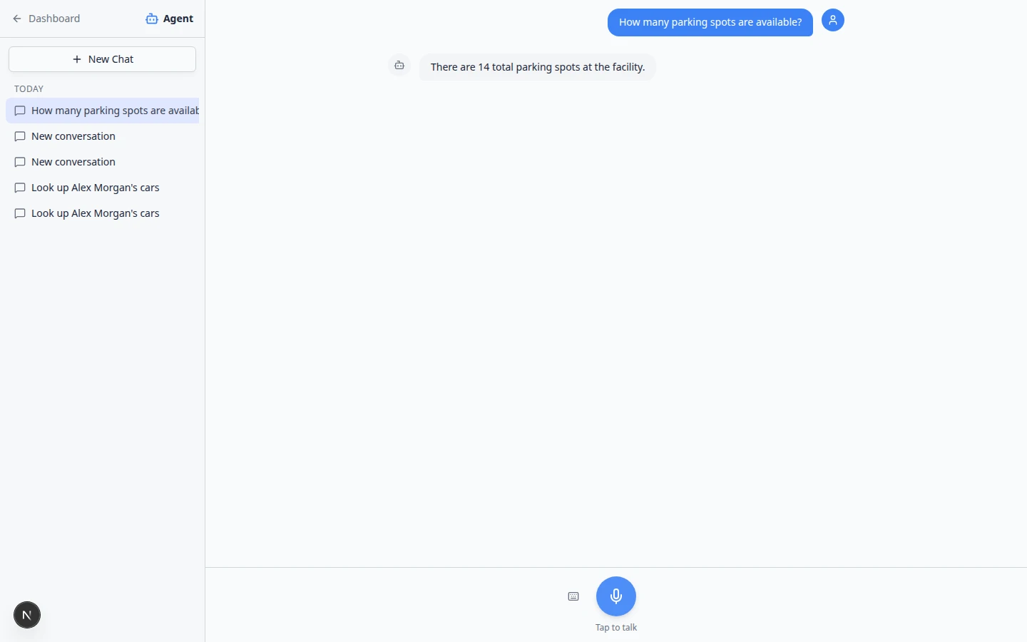 Assistant parking lookup result