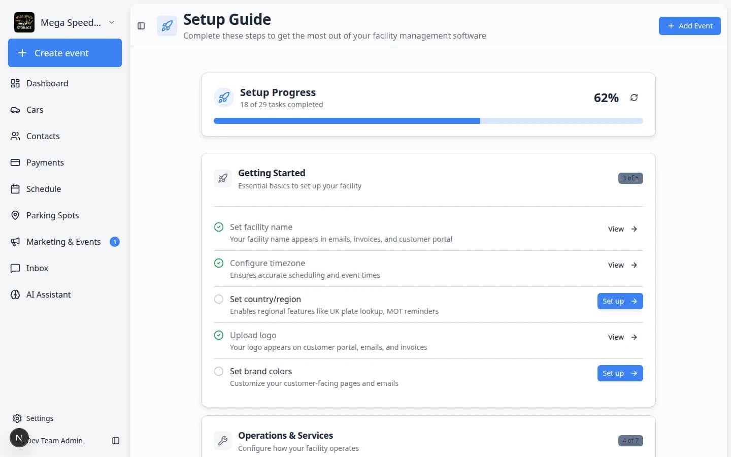 Task detail on dashboard