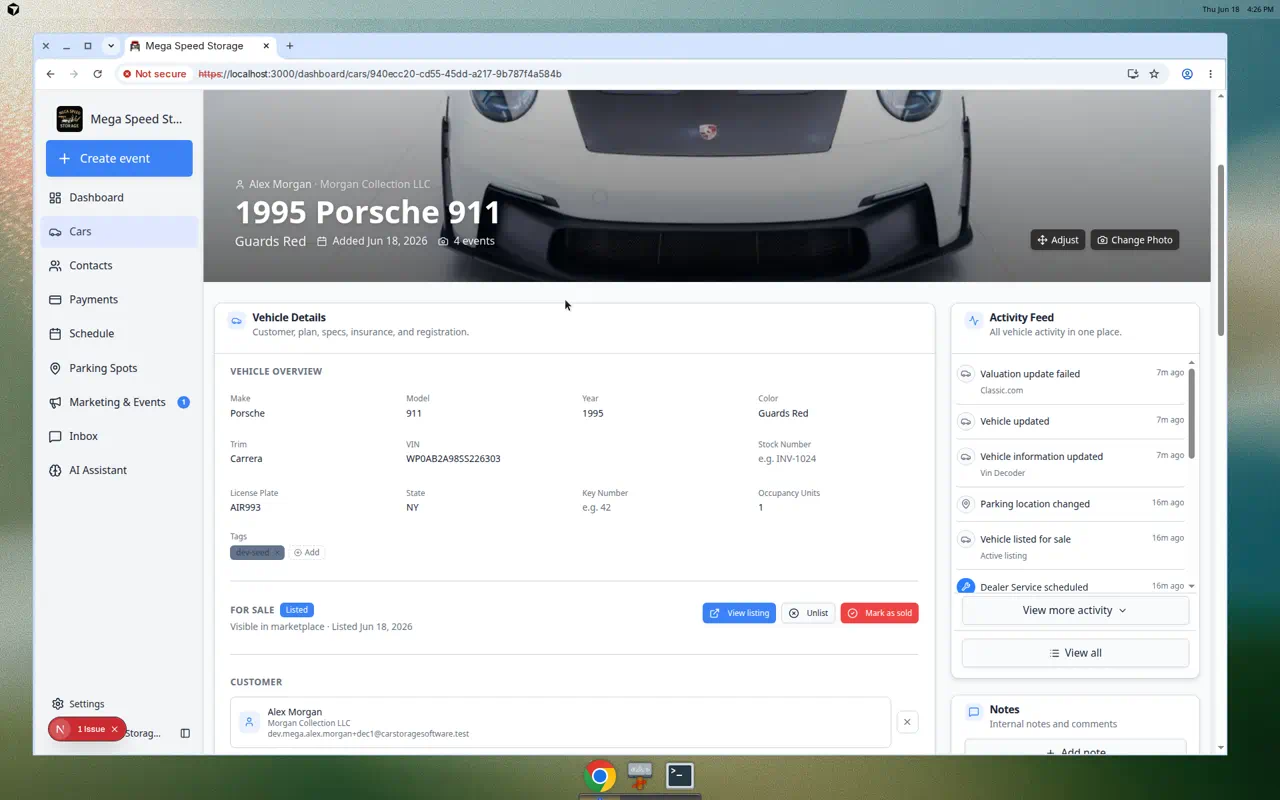Car photo gallery showing multiple vehicle images from intake and service sessions