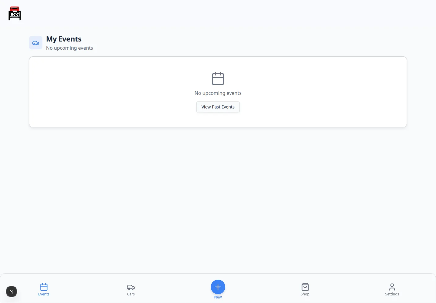 Customer portal Events page showing upcoming customer appointments and events