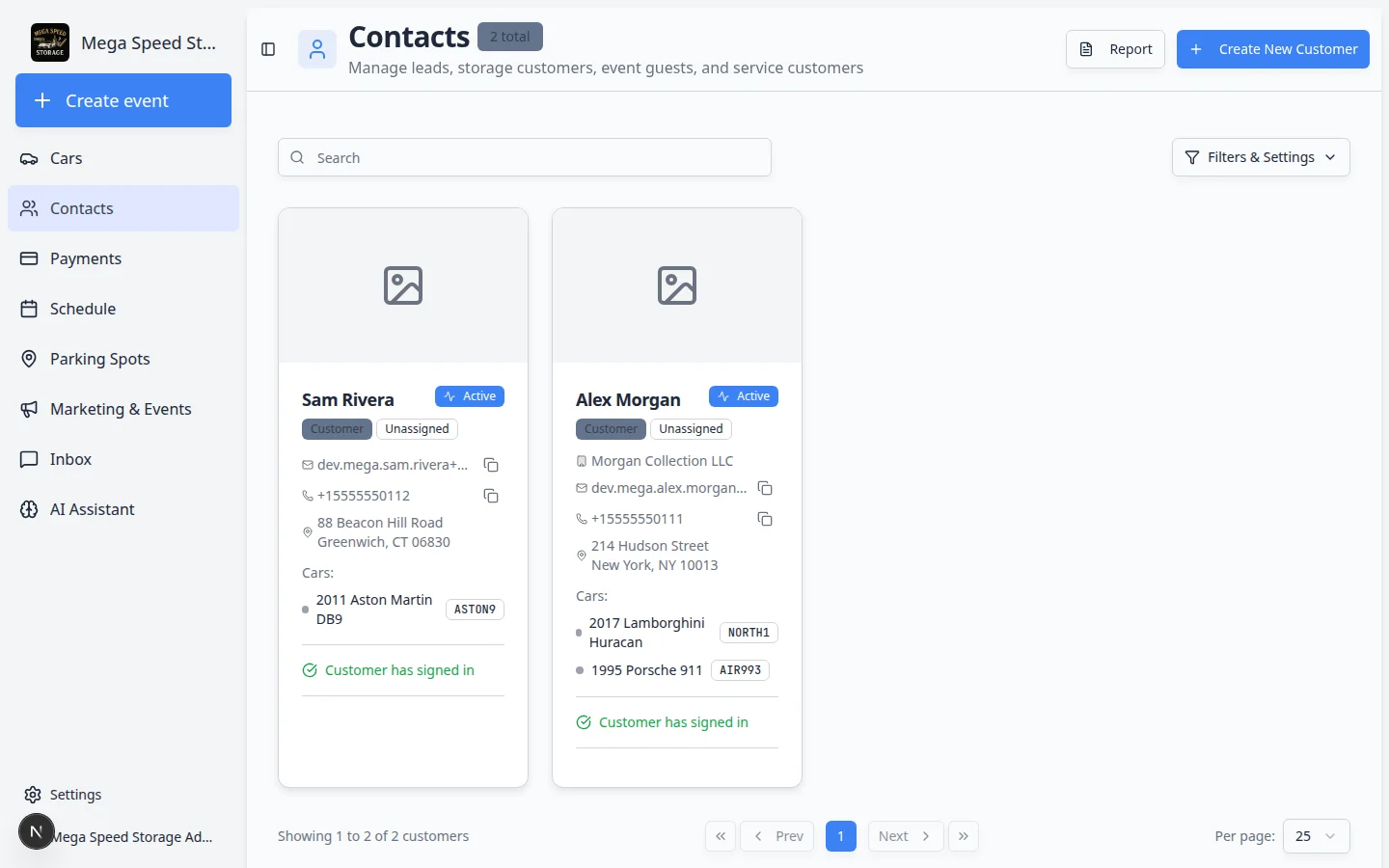 Send portal invite confirmation dialog showing the customer name, email address, and Send Invite button