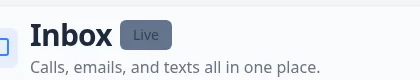 Inbox page header showing the Live badge next to the Inbox title